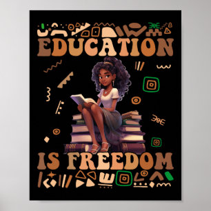 Poster Educação É Liberdade Mês da História Negra Profess