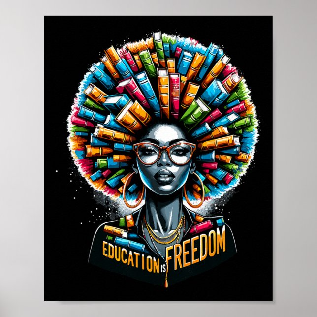 Poster Educação É Liberdade Mês da História Negra Profess (Frente)