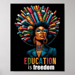 Poster Educação É Liberdade Mês da História Negra Profess