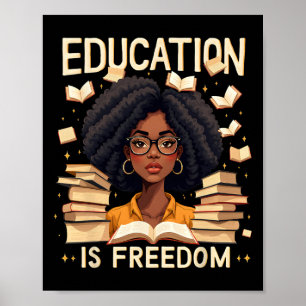 Poster Educação é liberdade - professor africano-american