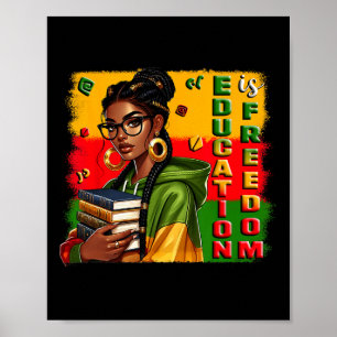 Poster Educação É Liberdade Professor Negro Livros Histór