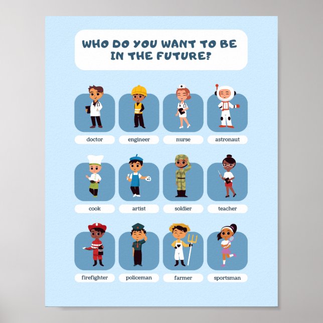 Poster Educação Escolar para Diferentes Empregos (Frente)