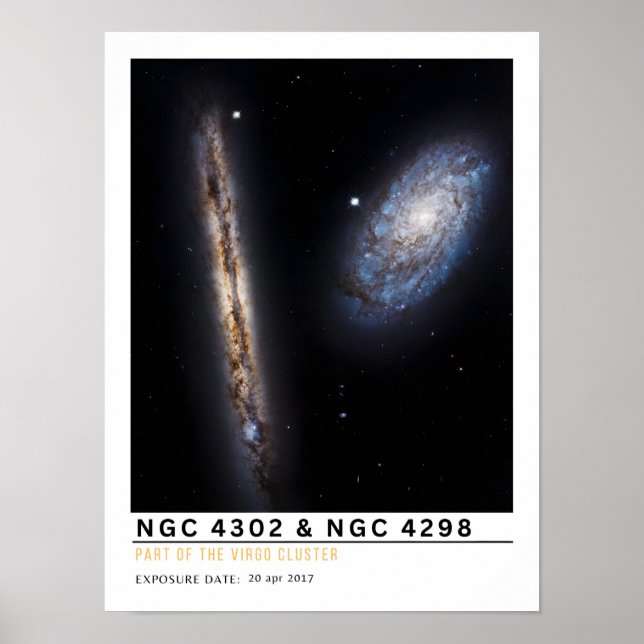 Poster Educação Espacial NGC 4302 e NGC 4298 (Frente)