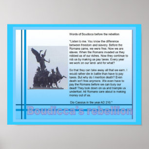 Póster Educação, História, Romanos, rebelião de Boudicca