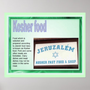Póster Educação, judaísmo, comida Kosher