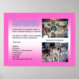 Poster Educação, Relgion, católico romano, sacramentos