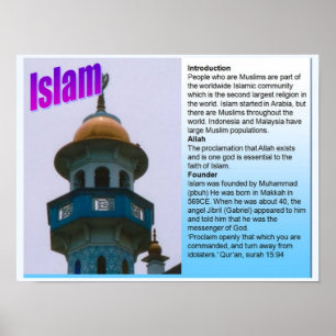 Póster Educação, Religiões Mundiais, Fato Islâmico