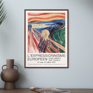 Poster Edvard Munch A Exposição De Arte Do Gritar Rare Im