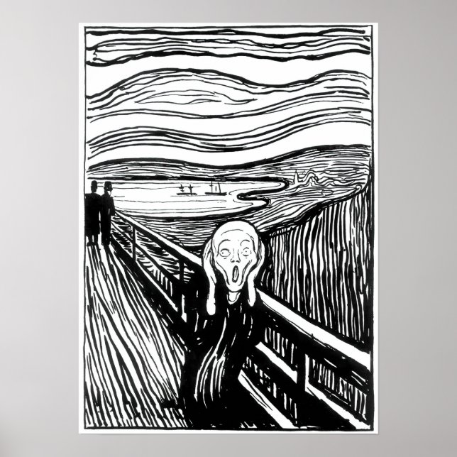 Poster Edvard Munch - A litografia do Gritar (Frente)