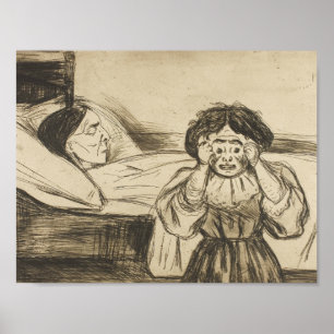 Poster Edvard Munch - A mãe Morto e seu filho