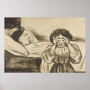 Poster Edvard Munch - A mãe Morto e seu filho