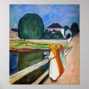 Poster Edvard Munch - As Meninas na Noite Branca da Ponte