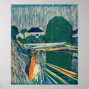 Poster Edvard Munch - As Meninas na Ponte, Litografia