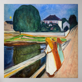 Poster Edvard Munch - As Meninas na Ponte Noite Branca