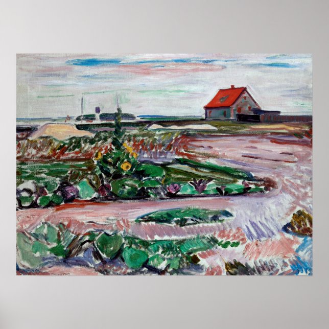 Poster Edvard Munch - Costa. Paisagem perto de Lubeck (Frente)