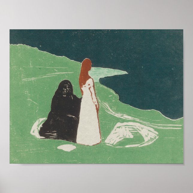 Poster Edvard Munch - Duas Mulheres na Costa (Frente)
