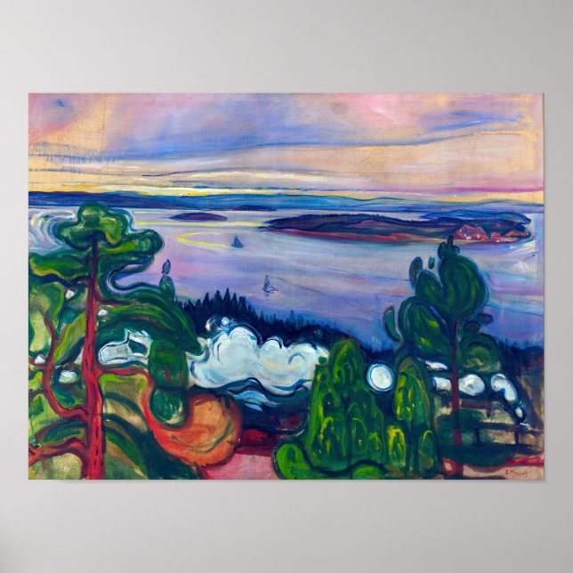 Poster Edvard Munch - Fumaça de Trem (Frente)
