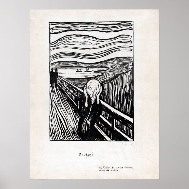 Poster Edvard Munch Ilustração O Gritar (Frente)