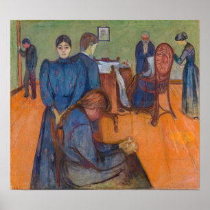 Poster Edvard Munch - Morte na enfermaria v2