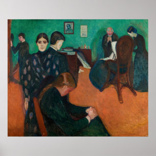Poster Edvard Munch - Morte na Sala do Enfermo v1