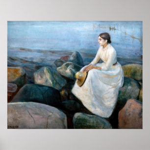 Poster Edvard Munch - Noite de Verão, Inger na Praia