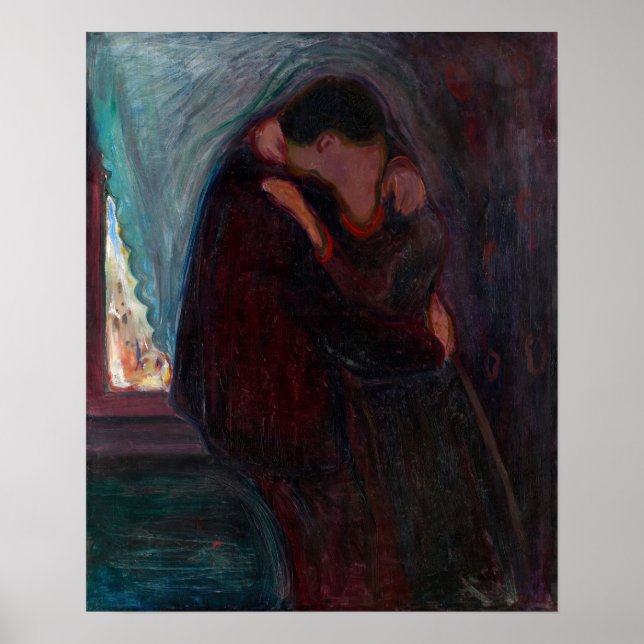 Poster Edvard Munch - O Beijo (Frente)