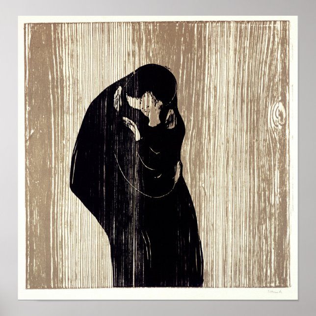 Poster Edvard Munch - O Beijo IV (Frente)