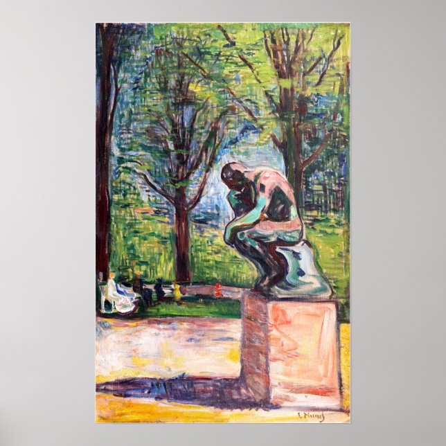 Poster Edvard Munch - O Pensador de Rodin (Frente)