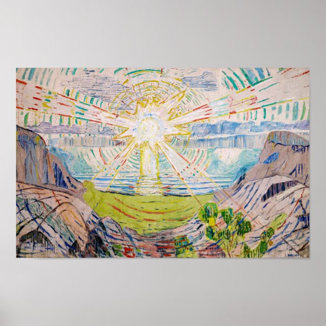 Poster Edvard Munch - O Sol 1910 (Frente)