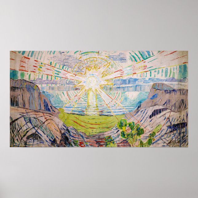 Poster Edvard Munch - O Sol 1910 (Frente)