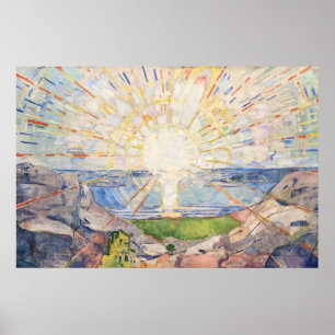 Poster Edvard Munch O Sol Radiante Arte Moderna Explosão 
