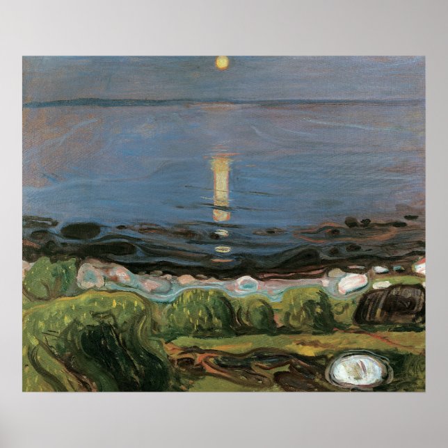 Poster Edvard Munch Painting, Summer Night by Beach (Frente)