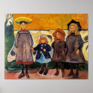 Poster Edvard Munch - Quatro Meninas em Asgardstrand