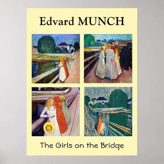 Poster Edvard Munch - Seleção das Meninas na Ponte (Frente)