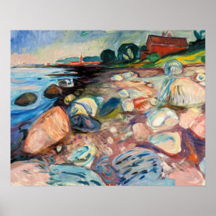Poster Edvard Munch - Shore with Red House