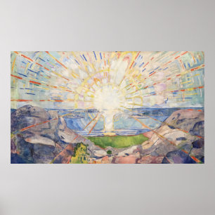 Poster Edvard Munch Sunrise Art Nouveau Expressionismo