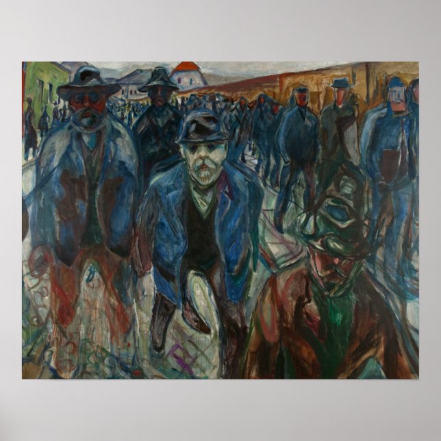 Poster Edvard Munch - Trabalhadores a caminho de casa (Frente)