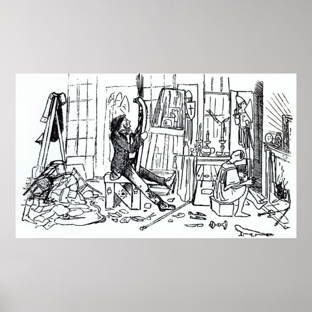 Poster Edward Burne-Jones em seu estúdio (Frente)