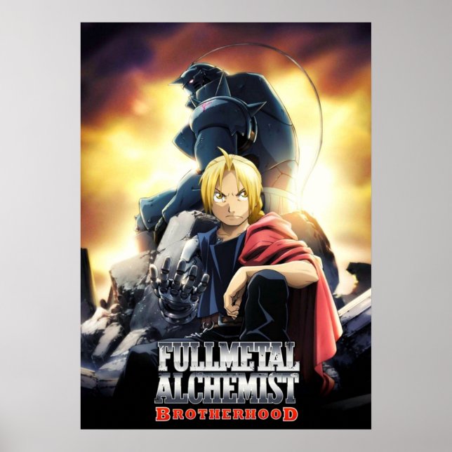 Poster Edward e Alphonse Fullmetal Alchemist Brotherhoo (Frente)
