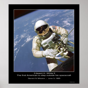 Póster Edward H. Branco - primeiro americano a pisar