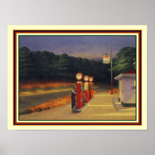 Póster Edward Hopper "Gas" 1940 12x16