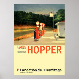 Poster Edward Hopper Gas - Arte de Exposição Minimalista