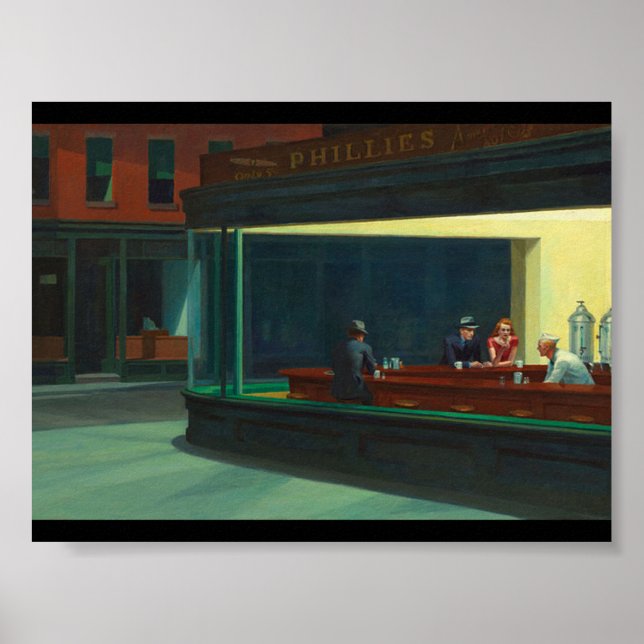Poster Edward Hopper - Nighthawks (Frente)