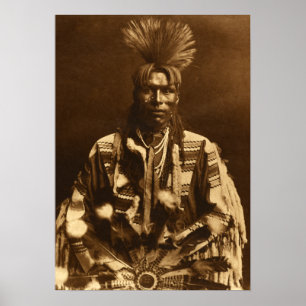 Poster Edward S Curtis um dândi de Piegan