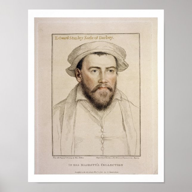 Póster Edward Stanley Earle do Darby (1508-1572) gravado (Frente)