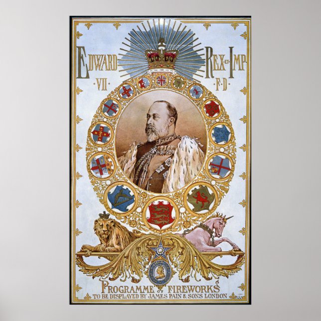 Póster Edward VII, Programa de fogos de artifício (Frente)