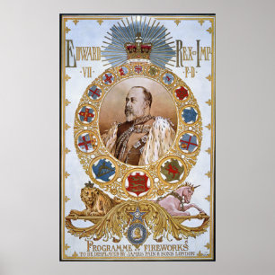 Póster Edward VII, programa dos fogos-de-artifício