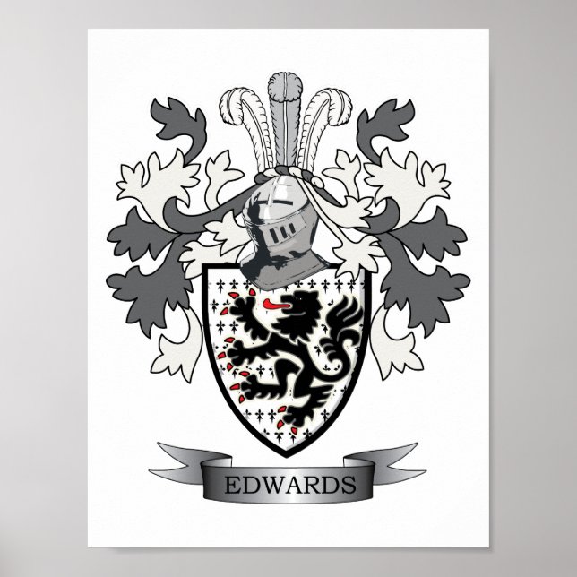 Póster Edwards Family Crest Casaco de Armas (Frente)