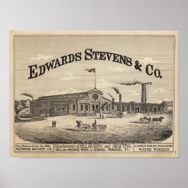Poster Edwards Stevens e Co fabricantes em Winooski (Frente)