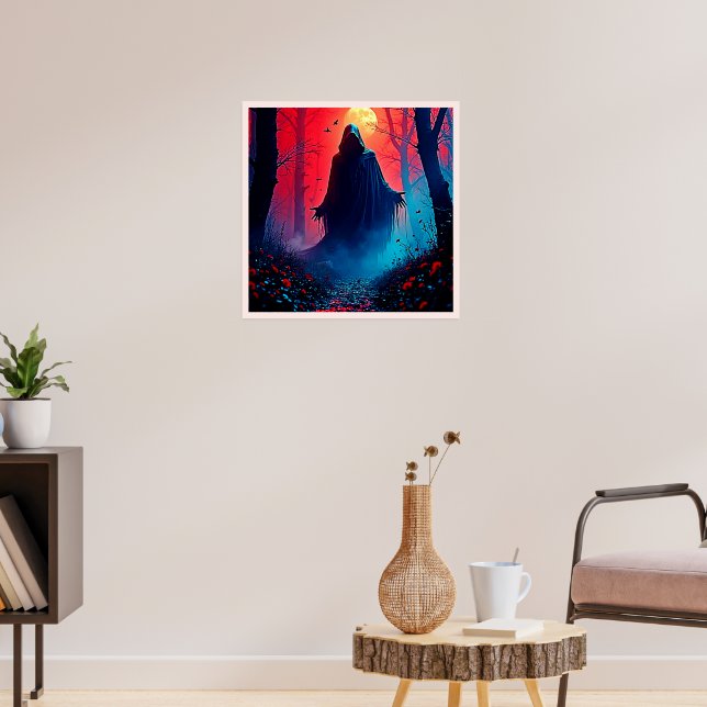 Poster Eerie Shadow em Crimson Woods Design (Sala de Estar 3)